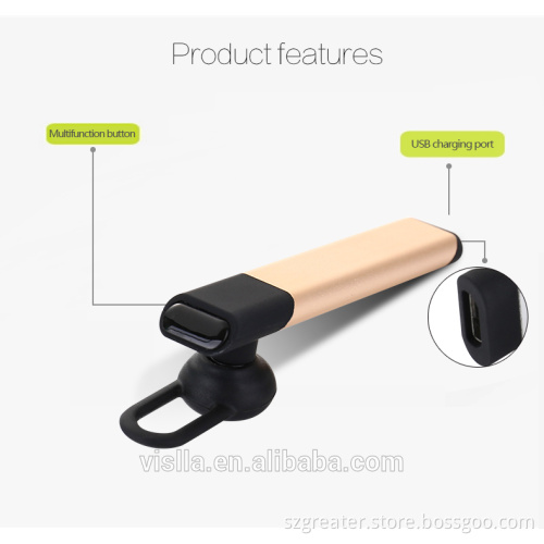 2018 new Wireless Super slim Bluetooth Headset factory,Ultra thin Bluetooth Earphone